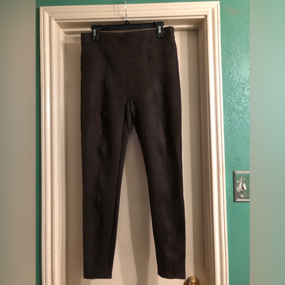 Spanx Chocolate Brown Faux Suede Leggings - Picture 3 of 12
